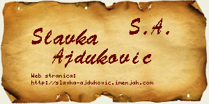 Slavka Ajduković vizit kartica